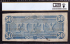 1864  50 Confederate States Of America Note Currency T-66 Pf-12 Pcgs B Au 53