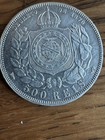 Brazil 500 Reis 1888 Peter Ii The Magnanimous Silver Au bu  j42