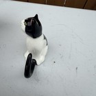 Vintage Bone China Tuxedo Cat Kitten Black And White Figurine Knickknack 3    Tall