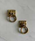 Vtg Victorian Style Brass Drop Ring Pull Handle Knob For Cabinet Drawer Chest 2x