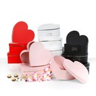 Set Of 3  Heart Shaped Flower gift Boxes With Plastic Liner   W964