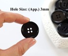 50pcs 1  Black Resin Flatback Buttons     Sewing   Diy Craft Decoration