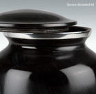 New  Perfect Memorials Large Ebony Glaze Vase Cremation Urn  made In India 