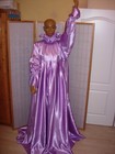 Xxxl Gloss Satin Adult Nightgown Purple Nylon With Xxxl Hem