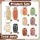 38pcs Wooden Hair Beads For Braids And Dreadlocks  Loc Jewelry Bead Colorful 