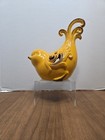 Vintage Yellow Ceramic Bird Crackle Finish Decor Bright