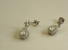 Teardrop Dangling Stud Earrings W  Lab Simulated Diamonds  925 Sterling Silver 