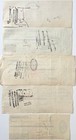 Lot Of Five Antique Checks Grenoble France 1936 Bank Stamps Ephemera