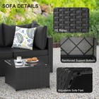 5-piece Patio Furniture Set  Outdoor Wicker Rattan Sectional For Backyard  Porch