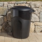  2 Pack  Hyper Tough 32 Gallon Heavy Duty Injection Molded Trash Can With Click 