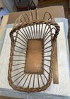 Antique Vintage Wood Wicker Doll Carriage Crib 16  Long