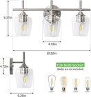 3-light Bathroom Light Fixtures  Brushed Nickel Vanity Light  Bathroom Wall Lamp