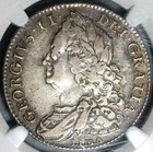 1746 Ngc Vf 35 George Ii 1 2 Crown Great Britain Spain Lima Coin  20102301c 