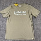 Carhartt Mens Loose Fit Pocket T Shirts Size M Crew Neck Green Tan Lot Of 2