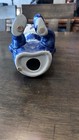 Vtg Chinoiserie Porcelain Blue   White Sitting Monkey Holding Bowl Trinkets soap