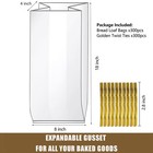 Nicunom 300 Pack Clear Bread Bags With Ties 18x4x8 18 X 4 X 8 Inch 