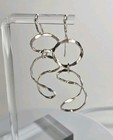 Finola Bolivia Sterling Silver Hammered Circle Dangle Earrings