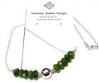 Sterling Silver Faceted Natural Nephrite Jade Gemstone Necklace   handmade Usa