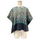 Vintage Guatemalan Chichicastenango Grey Floral Embroidered Huipil
