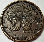 1863 Patriotic Civil War Token 189 399 High Grade Exampleunion Crossed Flags Cwt