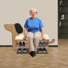 2 Tier Cute Dog Shape Shoes Rack Bench For Entryway Shoe Rack Bench W  Cushion