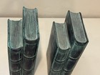 Vintage Pair Of Metal Bookends Book With Felt Base Nice Heavy Minimalist Style