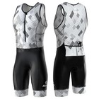 Triathlon Suits Mens - Durable Sleeveless Tri Suit Men Medium Checkers White