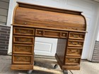 Vintage Roll Top Desk W  Built-in Light     Solid Wood     Heavy
