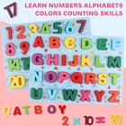 Wooden Alphabet Number Puzzle Educational   Learning Toy For Kids Toddlers