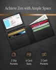 Genuine Leather Mens Wallets Bifold W  Flip-up Card Holder For Men Rfid Blocking