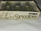 Vintage Pyrex Compatibles Glass Napkin Rings Spring Blossom Green Original Box 