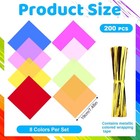 200 Pcs Colored Cellophane Sheets 7 5x7 5 Inch Cello Sheets  Colored Cello Wrap