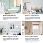 Coat Rack Wall Mounted stainless Steel Silver Towel Racks With 5 Hooks For Ba   