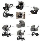 3 In 1 Baby Stroller Lightweight Stroller With Basket Car Seat Isofix Base 6gift