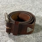 Vintage Guess Brown Leather Belt Silver Buckle   Logo Y2k 90s Mens M Made In Usa
