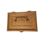 Max Klein Inc Sc-1280 Vtg Plastic Faux Wood Sewing Box Floral Relief Trunk Brown
