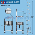 8 5 Ft Telescoping Ladder Tall Ladder Folding Retractable Ladder W  2 Hooks