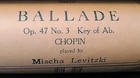 Ampico Player Piano Roll  Ballade Chopin Mischa Levitzki 59273