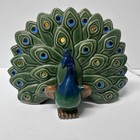 Vintage Mcm Peacock Small Tv Light  Ceramic Works Beautiful Mint Condition