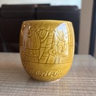 Rare Vtg Air New Zealand Brown Tiki Cup Pottery Crown Lynn First Class Beaker