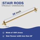 1 Pcs Gold Solid Brass 28 Inch Oval Finial Fixed Stair Carpet Runner Rod Set