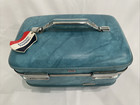 Vintage American Tourister Blue Train Case Makeup Cosmetic Vanity Hard Luggage