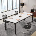 Moronia 78  7in  1 Piece Rectangle White Wood Conference Table Desk Large Meetin