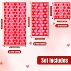 Valentine s Day Bath Towels Set Of 6 Jacquard Cotton Bathroom Towel Red Pink Hea