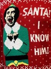 Unisex Elf Funny Ugly Christmas Sweater Santa I Know Him Red Large 14-16