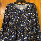 Nwot Girl s  Black Floral Long Sleeve Dress By Members Mark Size 5t