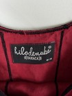 Hilodenube Oaxacan Womens Embroidered Top Sz M Red Black Mexican Huipil Azteca