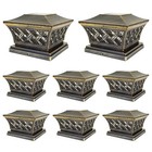 8 Black   Bronze 6 X 6 Solar Post Lights Outdoor Led Deck Cap Fence Lamp Vinyl