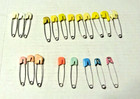 Vintage 20 Baby Diaper Safety Pins Boys Girls Colors Pairs Singles Multi Colors