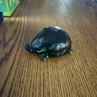Antique Early Bottle Glass Emerald Green Turtle Figurine